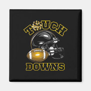 Black Gold Touchdown Day Football Game High School Magnet