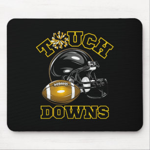 Black Gold Touchdown Day Football Game High School Mouse Pad