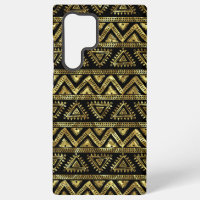 Black & Gold Tribal Geometric Pattern