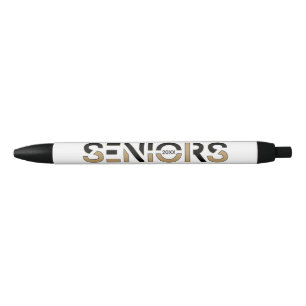 Black & Gold Two-Colour Seniors Sliced Letters Ink Pen