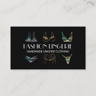 Black gold Underwear Girly shop Lingerie Clothing Business Card
