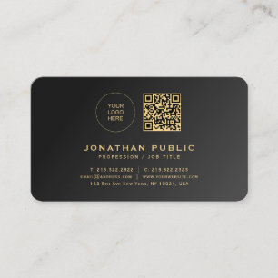 Black & Gold Upload Your Logo Rounded Corner Business Card