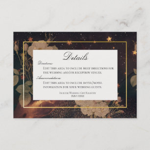 Black & Gold Vintage Glam Floral Details  Enclosure Card