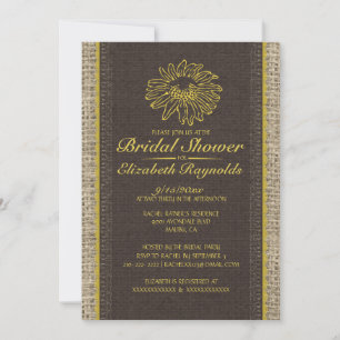 Black & Gold Vintage Lace Bridal Shower Invitation