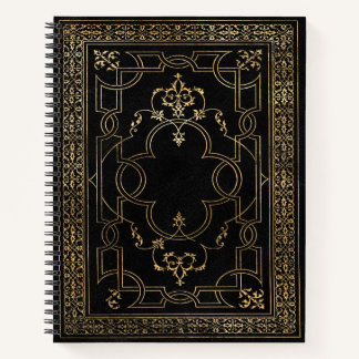 Black Gold Vintage Ornate Gold Notebook