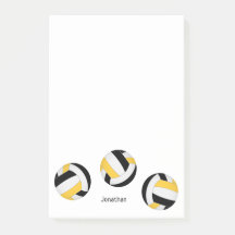 black gold volleyballs notepad w his her name