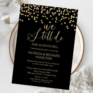 Black Gold We Still Do Wedding Vow Renewal Invitation