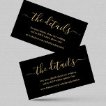 Black &Gold Wedding Details Website Enclosure Card<br><div class="desc">A wonderfully elegant black and gold background to communicate your event details.</div>