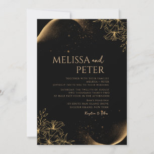 Black Gold  Wedding Invitation