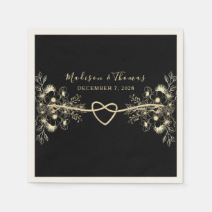 Black Gold Wedding Napkins