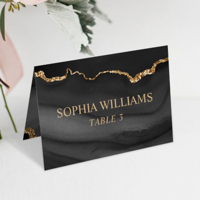 Black & Gold Wedding Table Card (Creator Uploaded)