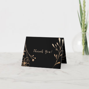 Black & Gold Wedding Thank You Note Invitation