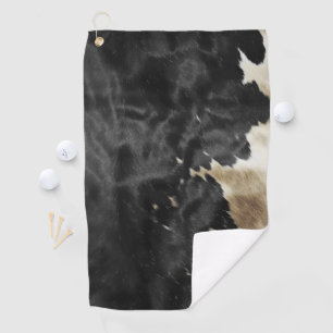 Black Gold Western Cowhide Golf Towel