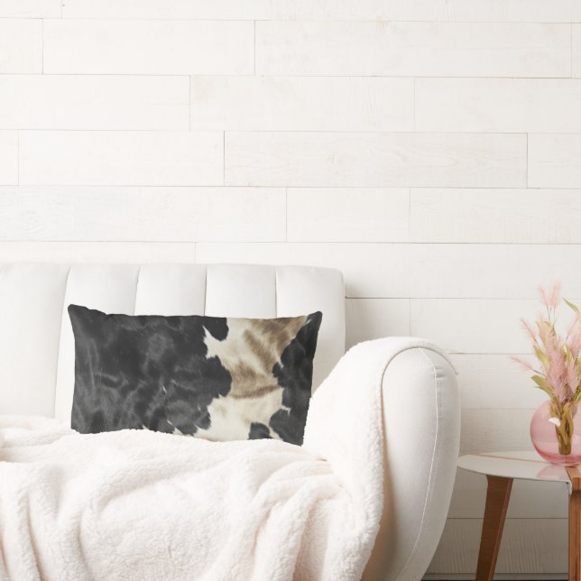 Black Gold Western Cowhide Lumbar Cushion (Couch)