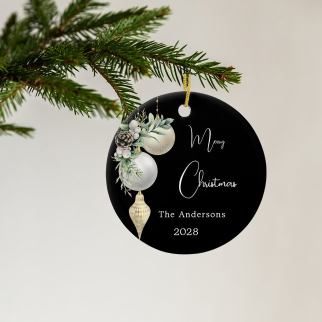 Black gold white baubles Christmas Ceramic Tree Decoration (Creator Uploaded)