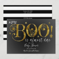 Black Gold White BOO Elegant Baby Shower