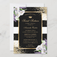 Black Gold White Calla Lily Sweet 16 Birthday