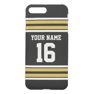 Black Gold White Team Jersey Custom Number Name iPhone 8 Plus/7 Plus Case