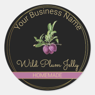 Black & Gold Wild Plum Jelly Product Label