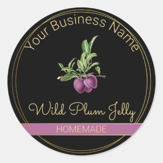Black & Gold Wild Plum Jelly Product Label
