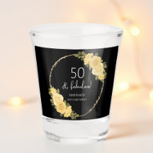 Black | Gold & Yellow Floral 50th Birthday