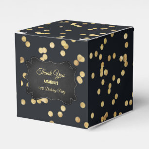 Black Gold Yellow Glitter Party Favour Box