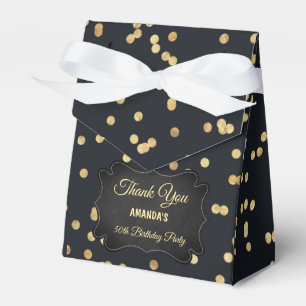 Black Gold Yellow Glitter Party Favour Box