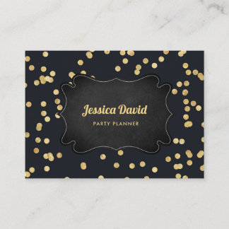 Black Gold Yellow Party Planner Business Card