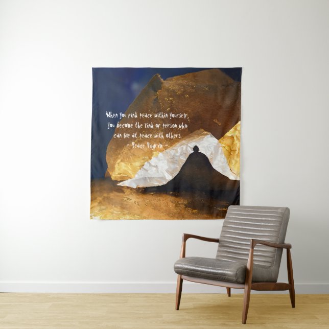 Black Gold Yoga Meditation Instructor Reiki Master Tapestry (In Situ)