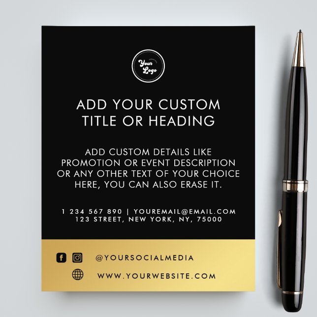 Black Gold Your Custom Business Logo Social Media Flyer (Creator Uploaded)