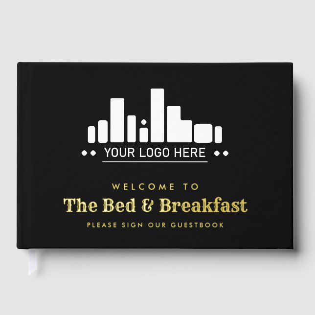Black Gold Your Logo Bed & Breakfast Guest Book (Front)