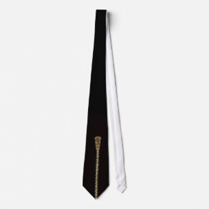 Black Gold Zipper Tie