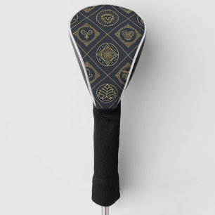 Black Gold Zodiac Sign (2) Golf Head Cover