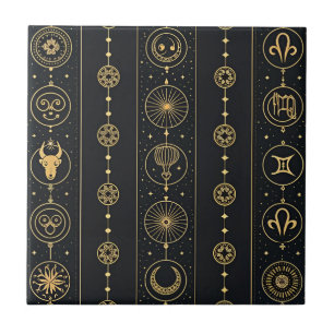 Black Gold Zodiac Sign (4) Tile