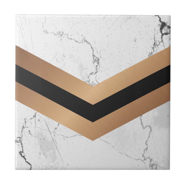 Black & Golden Abstract Tile (Front)