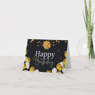 Black & Golden Birthday Greeting Card