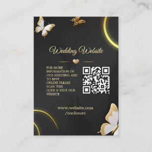 Black golden butterflies Enclosure Card
