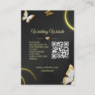 Black golden butterflies Enclosure Card