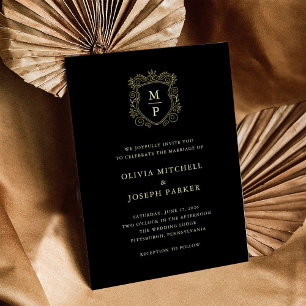 Black Golden Crest   Elegant Wedding