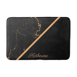 Black & Golden Marble Bath Mat