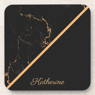 Black & Golden Marble Coaster