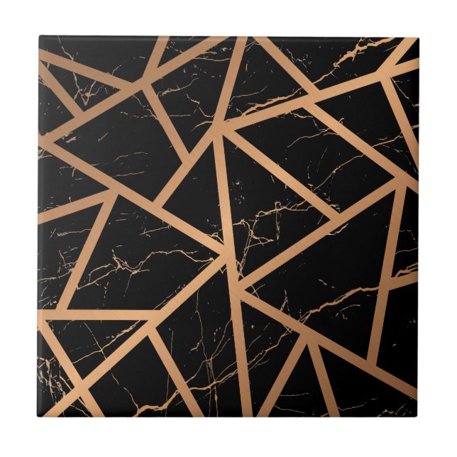 Black & Golden Marble Mosaic Tile (Front)