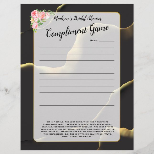 Black & Golden 💡 Modern Abstract Inky Oil (Front)