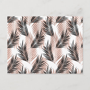 Black Golden Palm Leaf Tropical Tree Hawaiian Postcard