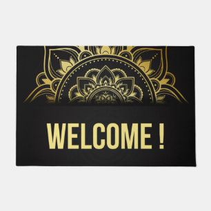 BLACK GOLDEN WELCOME DOORMAT