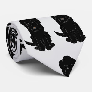 Black Goldendoodle Design Any Colour Background Tie