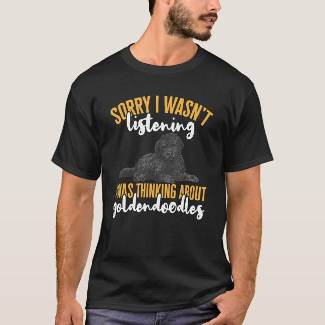Black Goldendoodle Dog Dood Doodle T-Shirt (Front)