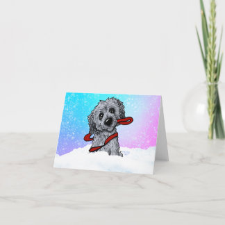 Black Goldendoodle DoodleMoji Card
