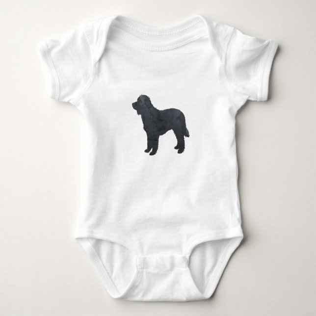 Black Goldendoodle / Labradoodle Artwork Baby Bodysuit (Front)