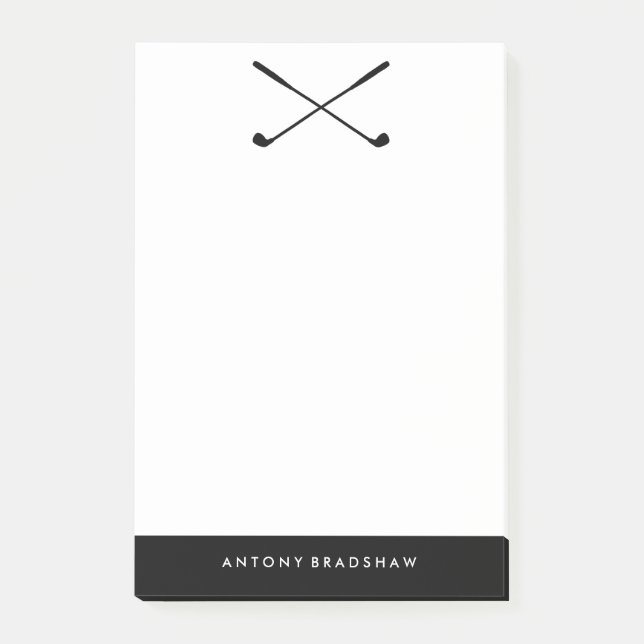 Black Golf Clubs Post-it Notes (Front)